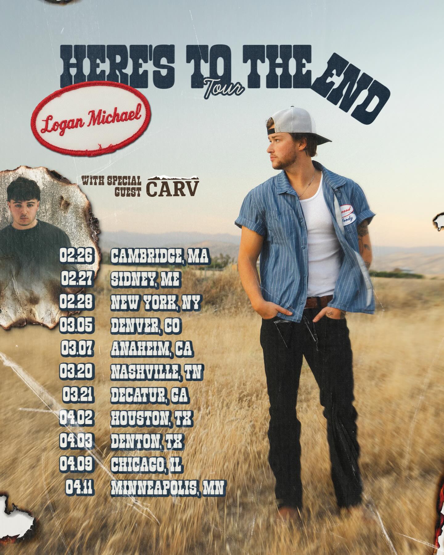 Logan Michael Here’s To The End Tour Poster 2026